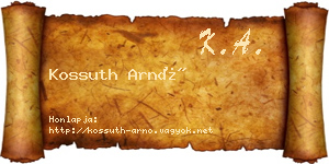 Kossuth Arnó névjegykártya